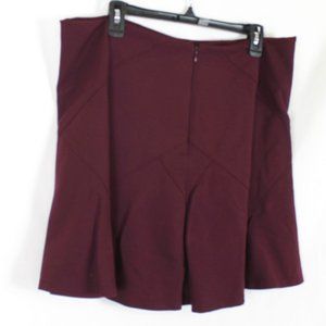 WHITE HOUSE BLACK MARKET Skirt Woman Size 14 Burgundy Red Flare Mini Above Knee